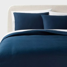BULK LOT OF 6: 100 Cotton Threshold Duvet Cover Sham Set Dark Navy