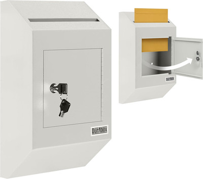 Heavy Duty Steel Drop Box Safe for Letters, Documents & Cash - Gray