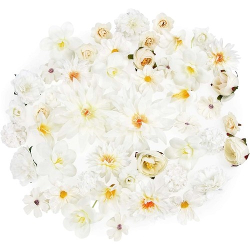 80Pcs Artificial Flower Heads 25-43mm for Wedding Bouquets Cake Top Decoration - Picture 5 of 14
