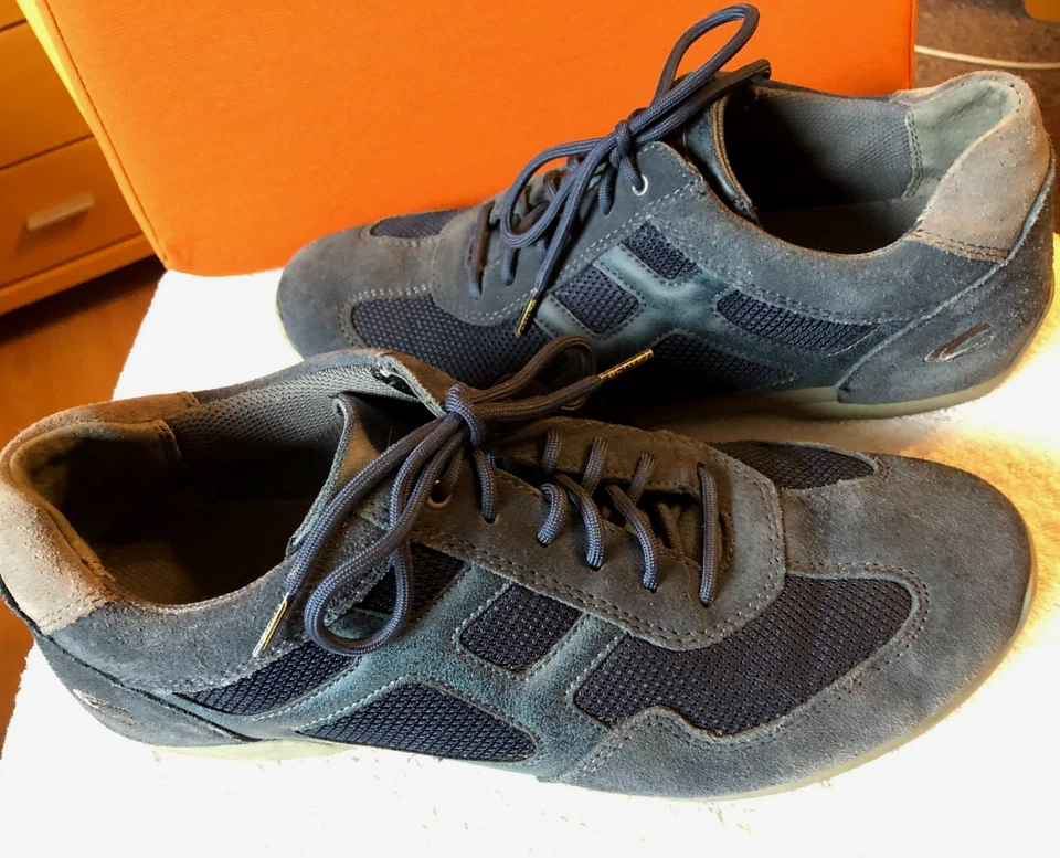 CAMEL ACTIVE, Herrenschuhe 44, blaugrau Leder, Stoffeinsätze - Bild 3 von 4