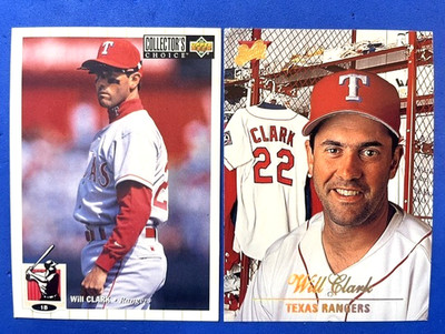 Will Clark 1994 UD Collector's Choice & 1994 Leaf Studio Baseball - Rangers