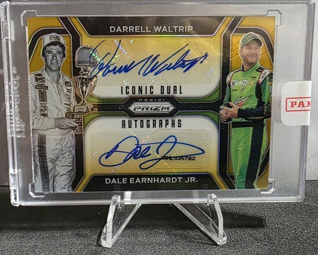 2024 Panini Prizm Racing DALE EARNHARDT Jr / DARRELL WALTRIP Iconic Auto Gold /5