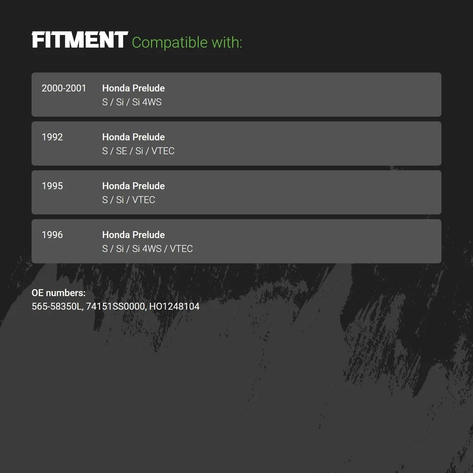 Fender Liner For Honda Prelude 92-96 Replacement Front Driver Side Standard Line Foto 2 de 2