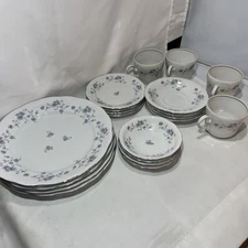 Set of 20 Johann Haviland China Bavaria Germany Blue Garland Dinnerware Set
