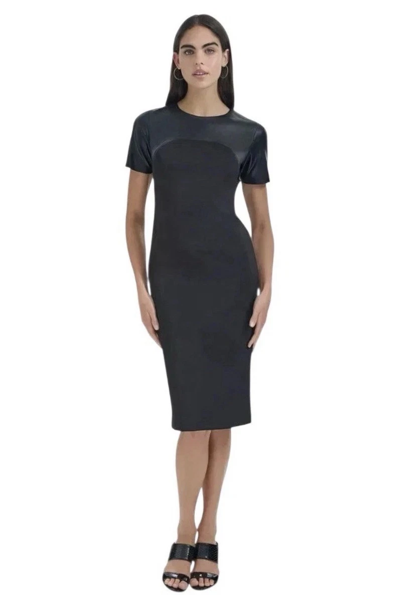 calvin klein faux leather shirt dress Calvin Klein Faux-Leather Shirt Dress Faux leather