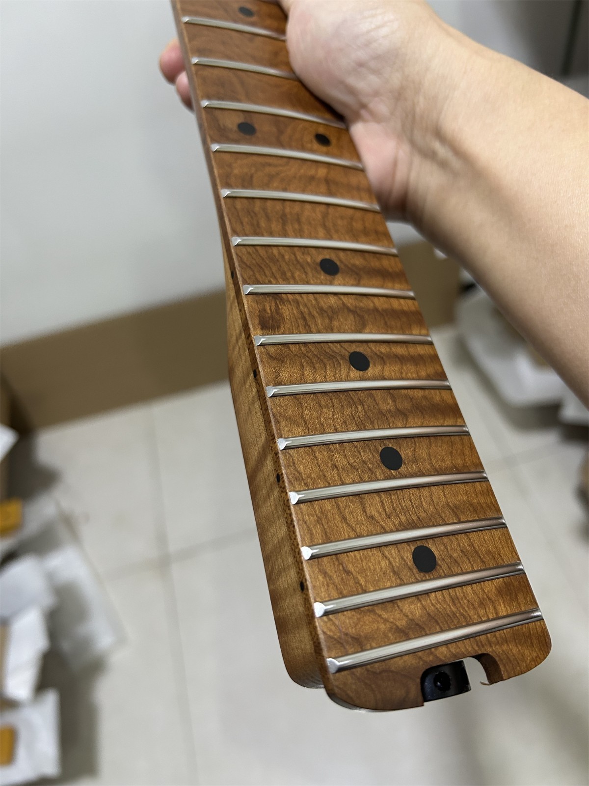 22frets Roasted Flame maple guitar neck part Wheel truss for charvel body