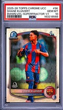 Marketplace image: 2025-26 Shane Kluivert  1/1 Topps Chrome UCC Superfractor Rookie RC PSA 10