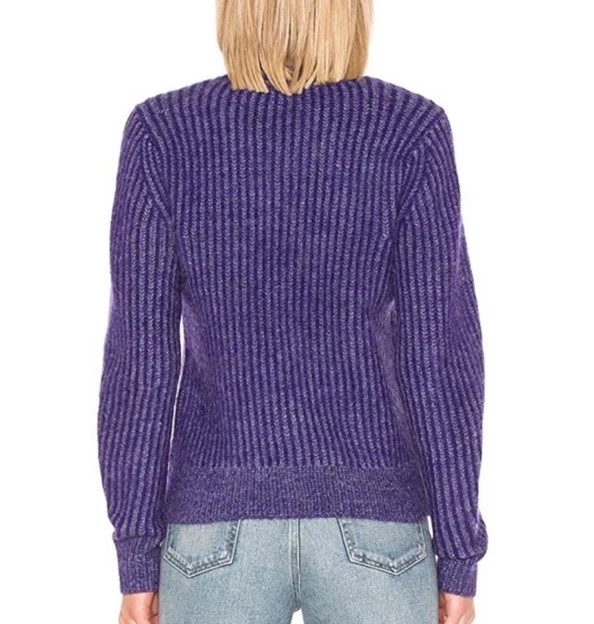 Suéter para mujer Rag & Bone Jonie mezcla de lana de alpaca cuello redondo púrpura talla grande Foto 2 de 4