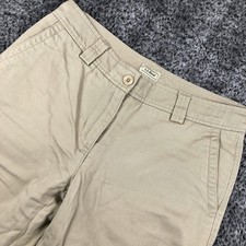 L.L. Bean Pants Womens 6-REG Beige Chino Straight Leg Cuffed Cotton Twill