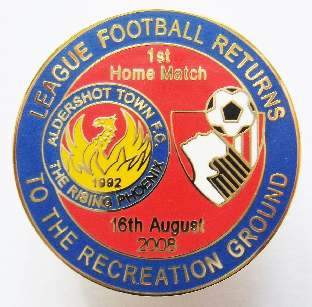Insigne Broche Aldershot Football Club AFC 1926 - VS&L, 26mm, Vintage UK