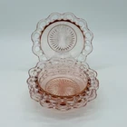 Anchor Hocking Pink Depression Glass Old Colony Lace Edge Bowls Set Of 4 Vintage