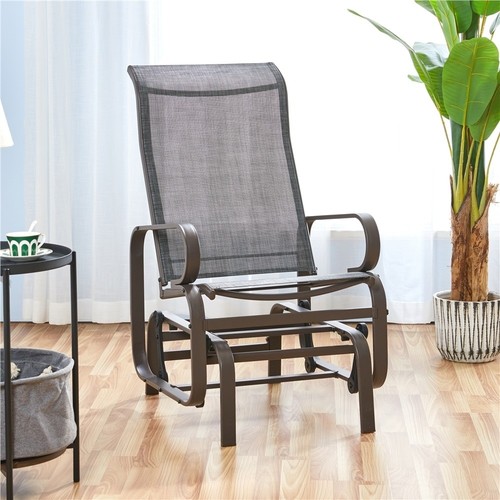 Yaheetech Fabric and Steel Porch Glider Chair for Outdoor
