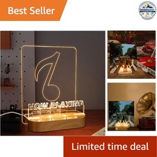 Light Up Vinyl Record Stand Wooden Acrylic Holder with USB Power