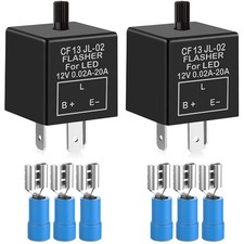 2 pieces 12V 3 Pin Electronic LED Flasher Relay 0.1W-150W c/m Motorcycle Turn...