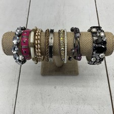 Lot Of 13 Multicolor Assorted Size Bangle Bracelets Costume Jewelry Accessories
