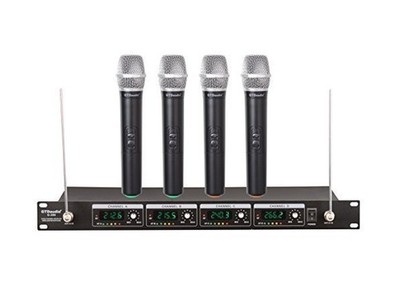 GTD Audio Wireless Microphone System with 4 Hand held mics, Long Distance up ...
