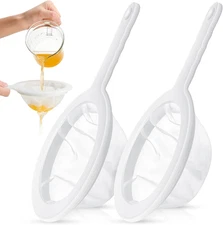 Zopeal 2 Pcs 9" Ultra Fine Mesh Strainer Nylon Food Juice Strainer Yogurt Sieve 