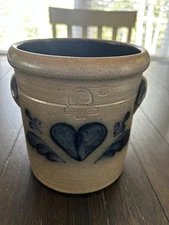 Vintage - ROWE POTTERY WORKS, Set of 2 HEART CROCKS