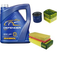 Mann Inspektionspaket 5L Mannol Defender 10W-40 FüR Fiat Panda 1.1 1.2 Punto