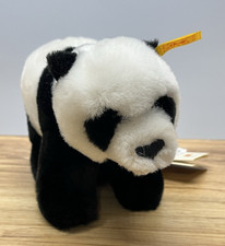 RARE Steiff Panda Standing Mini Plush Soft Tags Black White 6 X 4 inches 040238