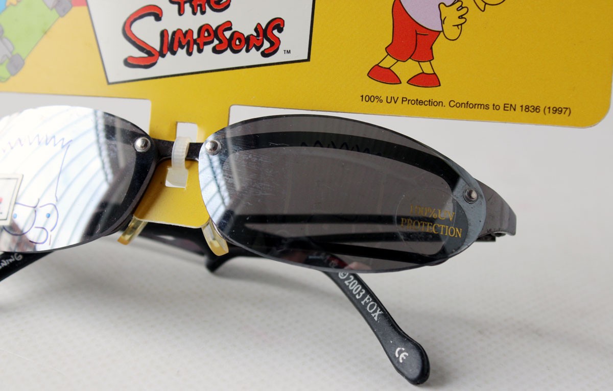 Rare 2003 The Simpsons Sunglasses 100percent UV Protection Bart & Milhouse New !! image 7