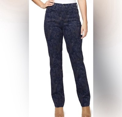 NEW Gloria Vanderbilt Women s Paisley Printed Boot Cut Amanda Size 8 Jeans