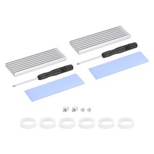 2Pcs M.2 2280 Nvme SSD Heatsink Cooler Alloy Aluminum 70 22 6mm Silver