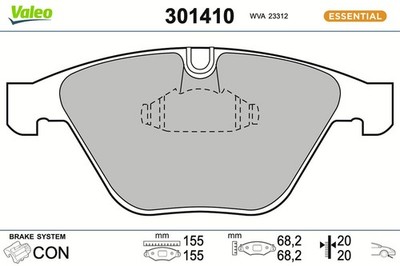 VALEO Bremsbelagsatz Scheibenbremse ESSENTIAL 301410 für BMW E63 E60 E65 E61 E84