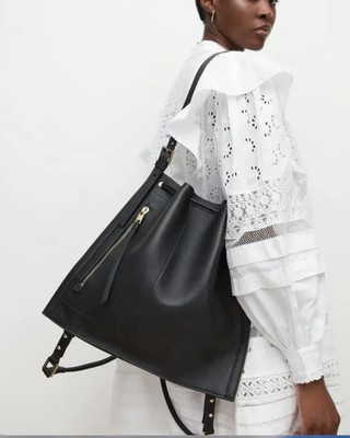 AllSaints Alpha Convertible Leather Backpack | eBay