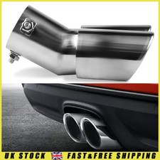 UNIVERSAL TWIN DOUBLE CURVED EXHAUST PIPE TRIM TIP TAIL STAINLESS STEEL 2.5INCH