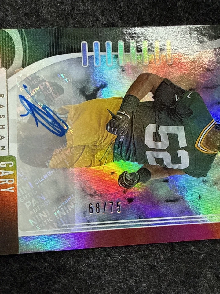 2019 Panini Absolute Rashan Gary Red Spectrum Rookie Auto /75 Green Bay Packers - Image 3 of 3