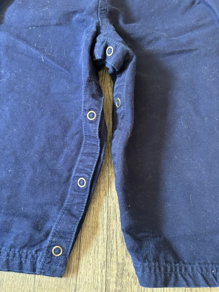 Mono de colección 2000 Y2K niño pequeño animal zoológico chaleco bolsillo baberos azul 18M Foto 3 de 4