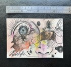 ACEO Original Watercolor Painting Abstract Man ATC Artist Trading Card C103 — photo 2