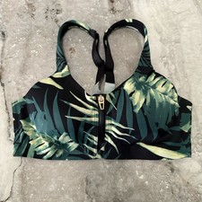 Victoria s Secret Sports Bra Zipper Underwire Tropical Green 34C