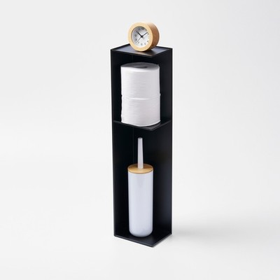 Yamazaki Home TOWER Bathroom Organizer Space-Saving Toilet Paper Storage Steel