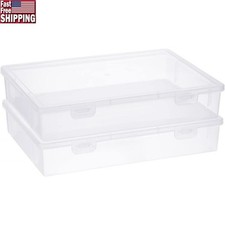 Stackable Clear Plastic Craft Organizer Box Stationery Sewing Supplies New