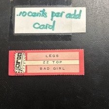 1 JUKEBOX TITLE STRIP Zz Top Legs/Bad Girl Gold 45