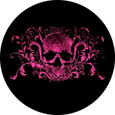 Scary Pink Skull tire cover Access Any Size