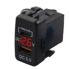 12-24V QC3.0+PD USB+Type C Car Charger Power Socket Charging Adapter for Toyota