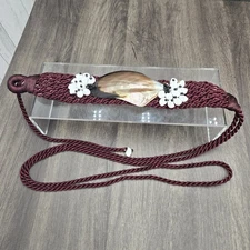 Vintage Seashell Rope Belt Boho Coastal Mermaid Shell Waist Sash Brown