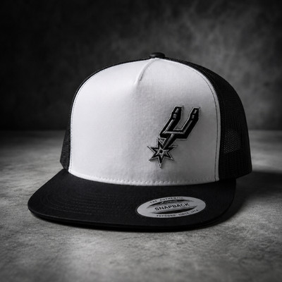 SAN ANTONIO SPURS NBA YP/CLASSICS 6006 FLAT BILL SNAP BACK TRUCKER HAT