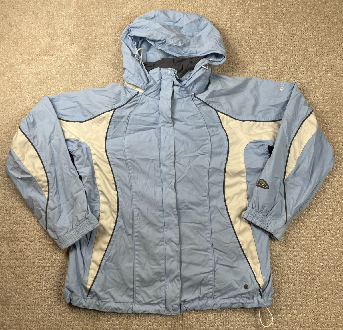 Columbia Jacket Womens L Vertex Core Interchange Light Blue White Full Zip Ski