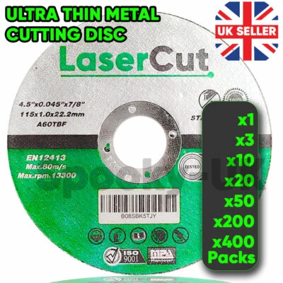 LaserCut (4.5") 115mm x 1mm x 22.2mm Thin Stainless Steel Metal Cutting Discs
