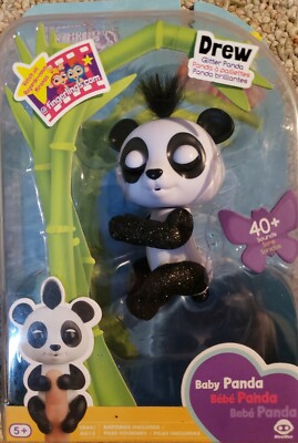 2018 Fingerlings Baby Panda Drew Glitter Black and White WowWee Amazon Return 