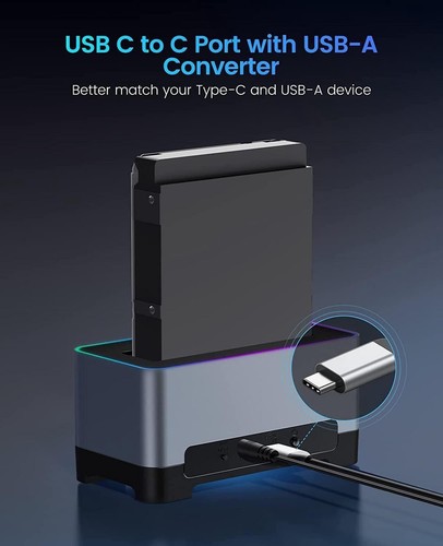 ORICO 2.5 3.5in HDD SSD Hard Drive Docking Station USB 3.2 Gen 2 to SATA up 18TB - Afbeelding 3 van 12