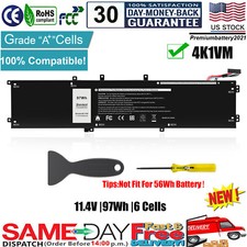97Wh 4K1VM Battery For Dell G7 17 7700 Series XPS 15 9560 9570 7590 0NCC3D W62W6