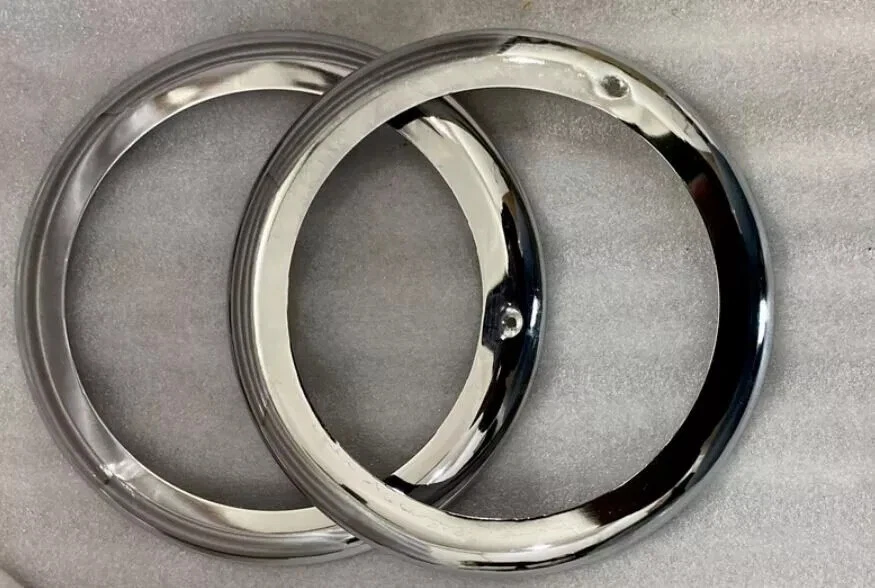 Juego de retención de faros bisel llanta cromada 8" se adapta a camión Willys Jeeps Foto 3 de 4