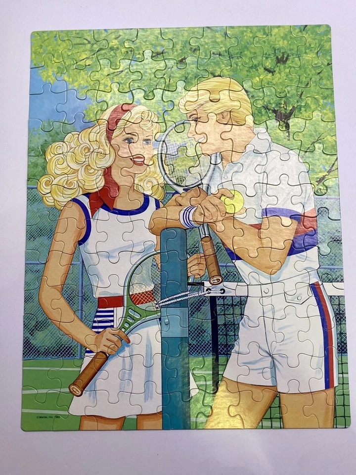 Винтаж 1982 «Tennis Whiz» Барби 100 штук Whitman головоломка полный комплект! - Изображение 2 из 4