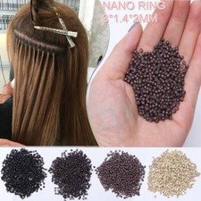 Invislble NANO RING BEADS For Nano Tip Hair Extensions Mini Beans 200-1000Pcs 8A