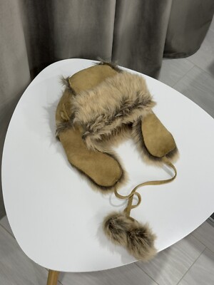 Y2K Beret Real Fur American Fuzzy Hat Mohair Ushanka Beauty Beast